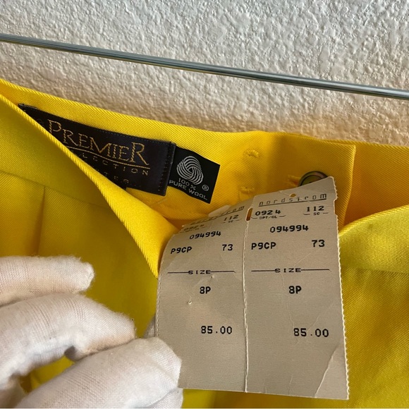 NWT Vintage Premier Collection Canary Yellow & Black Classic Suit Jacket & Pants - Picture 12 of 16